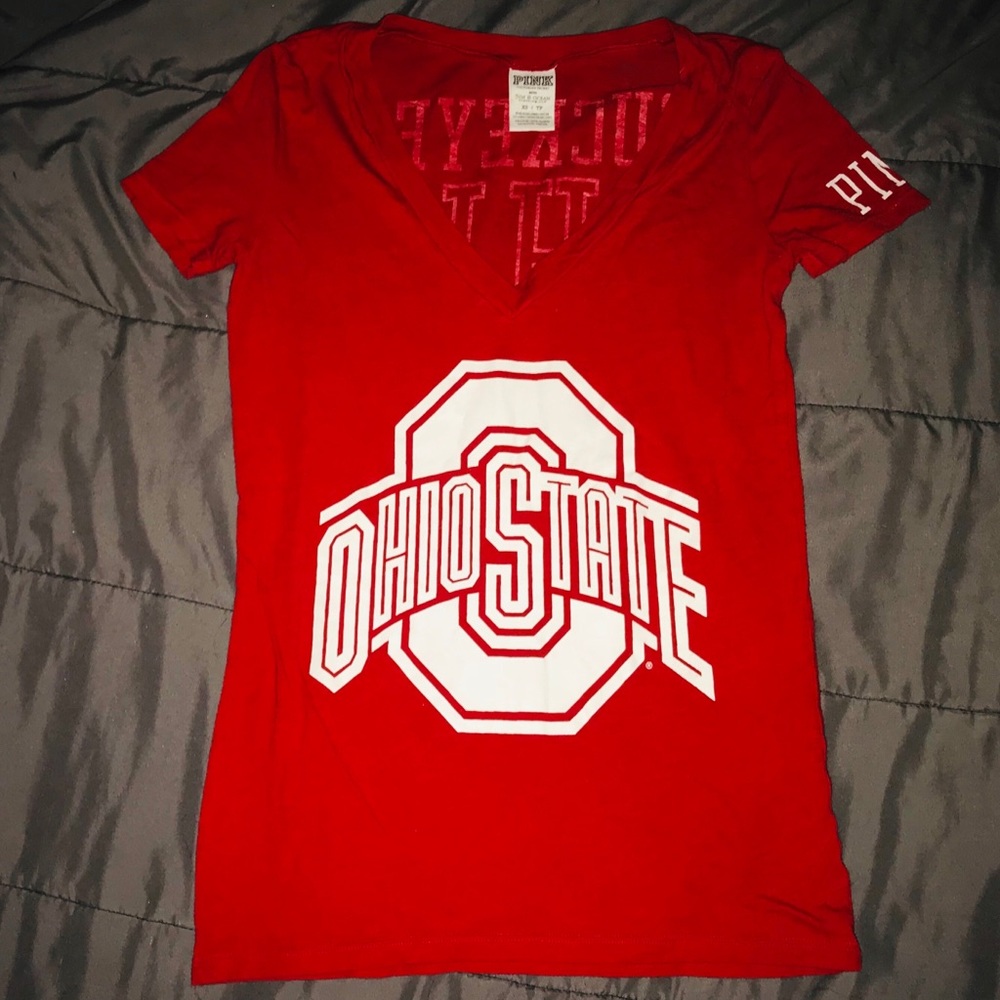 Ohio State Buckeyes V Neck, Pink Victoria Secret